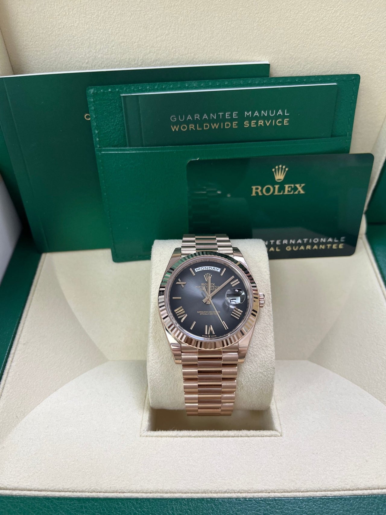 Rolex Day-Date 40 Slate Ombre Roman Dial 228235 - WatchesOff5thWatch