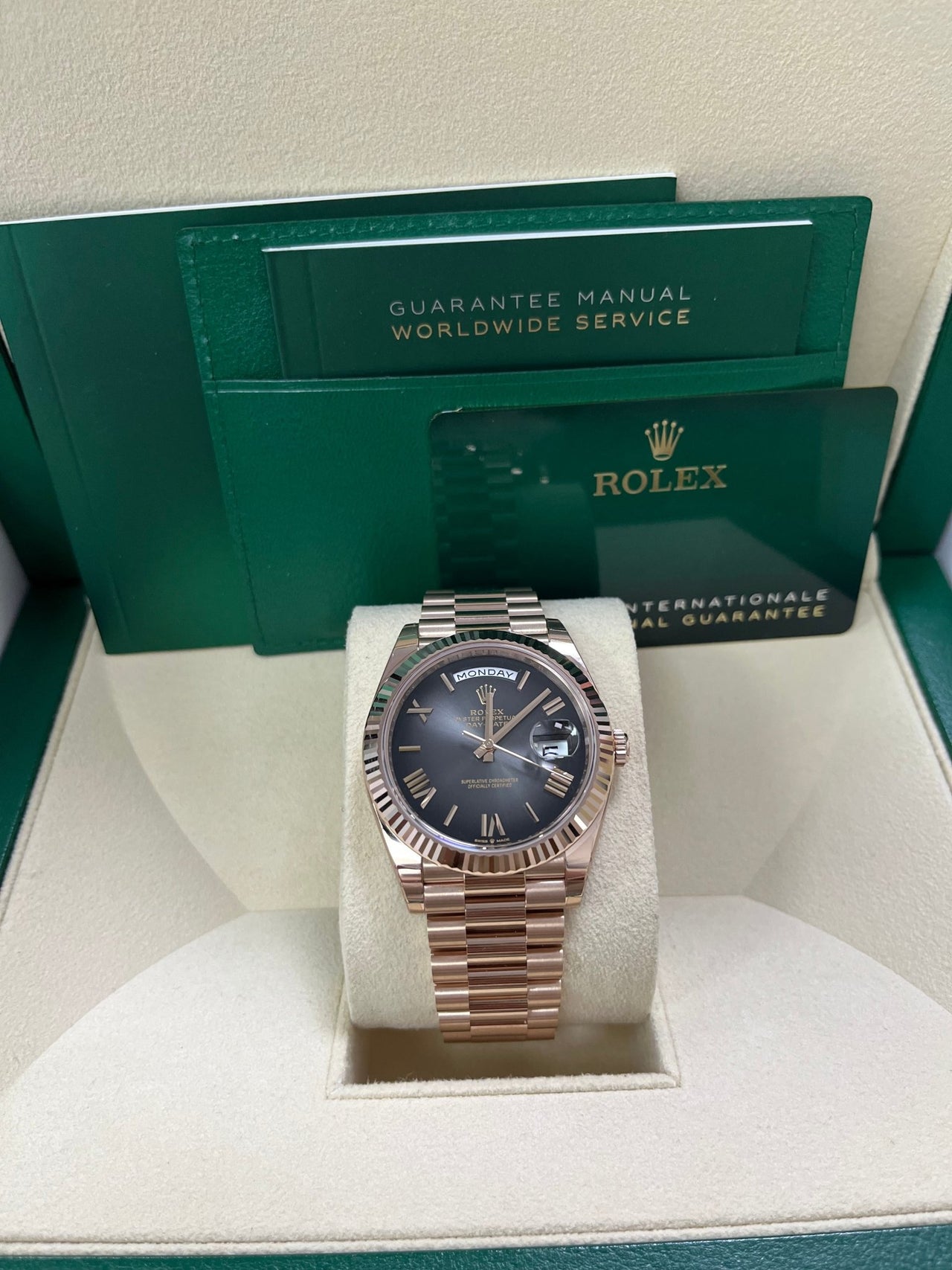 Rolex Day-Date 40 Slate Ombre Roman Dial 228235 - WatchesOff5thWatch