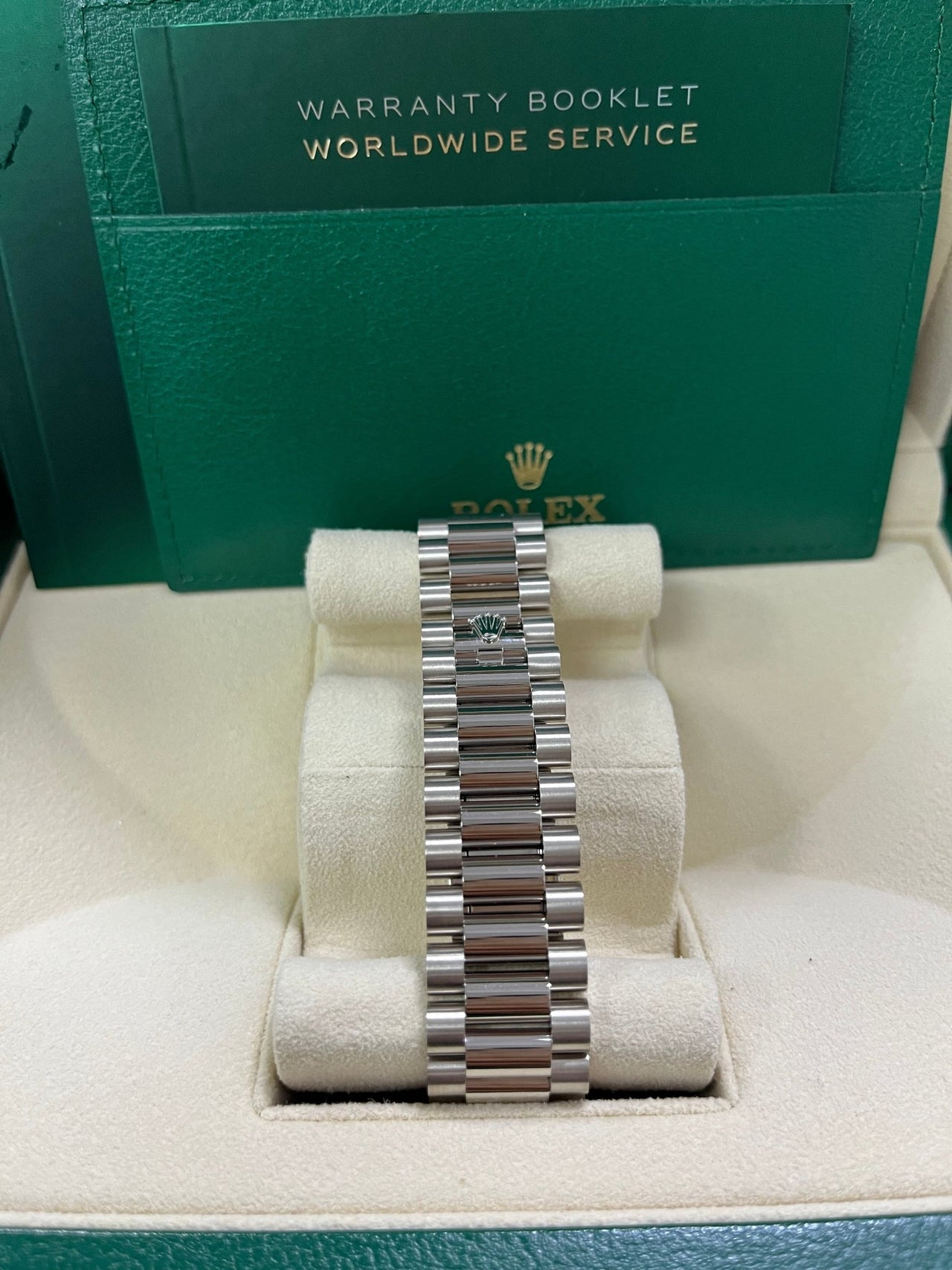 Rolex Day - Date 40 White Gold Mother of Pearl Diamond Dial 228239 - WatchesOff5th