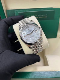 Thumbnail for Rolex Day - Date 40 White Gold Mother of Pearl Diamond Dial 228239 - WatchesOff5th