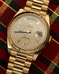 Thumbnail for Rolex Day - Date 40mm Yellow Gold Pave Dial 228238 - WatchesOff5thWatch