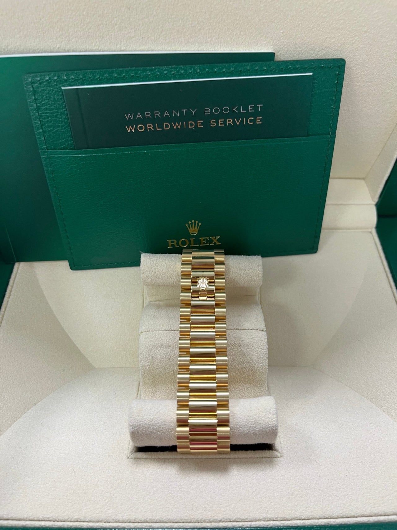 Rolex Day-Date 40mm Yellow Gold Pave Dial 228238 - WatchesOff5th