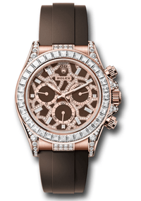 Thumbnail for Rolex Daytona 40mm 18K Everose Gold Giraffe Diamond Dial Diamond Bezel Oysterflex (Ref 126555TBR) - WatchesOff5thWatch