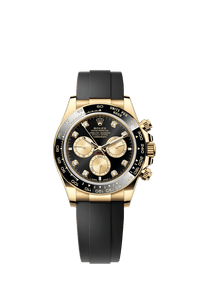 Thumbnail for Rolex Daytona 40mm 18K Yellow Gold Bright Black and Golden Diamond Dial Black Cerachrom Bezel Oysterflex Bracelet (Ref 126518LN-0006) - WatchesOff5thWatch