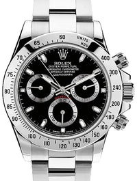 Thumbnail for Rolex Daytona 40mm Stainless Steel Black Dial Tachymeter Bezel Oyster Bracelet (Ref 116520) - WatchesOff5thWatch