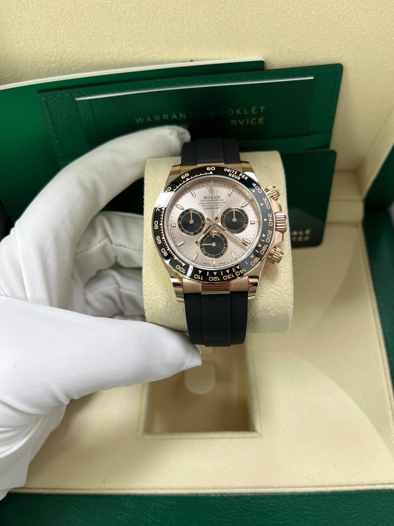 Rolex Daytona Cosmograph Daytona Black Bezel - Sundust And Black Index Dial - Oysterflex Strap 126515ln - WatchesOff5thWatch