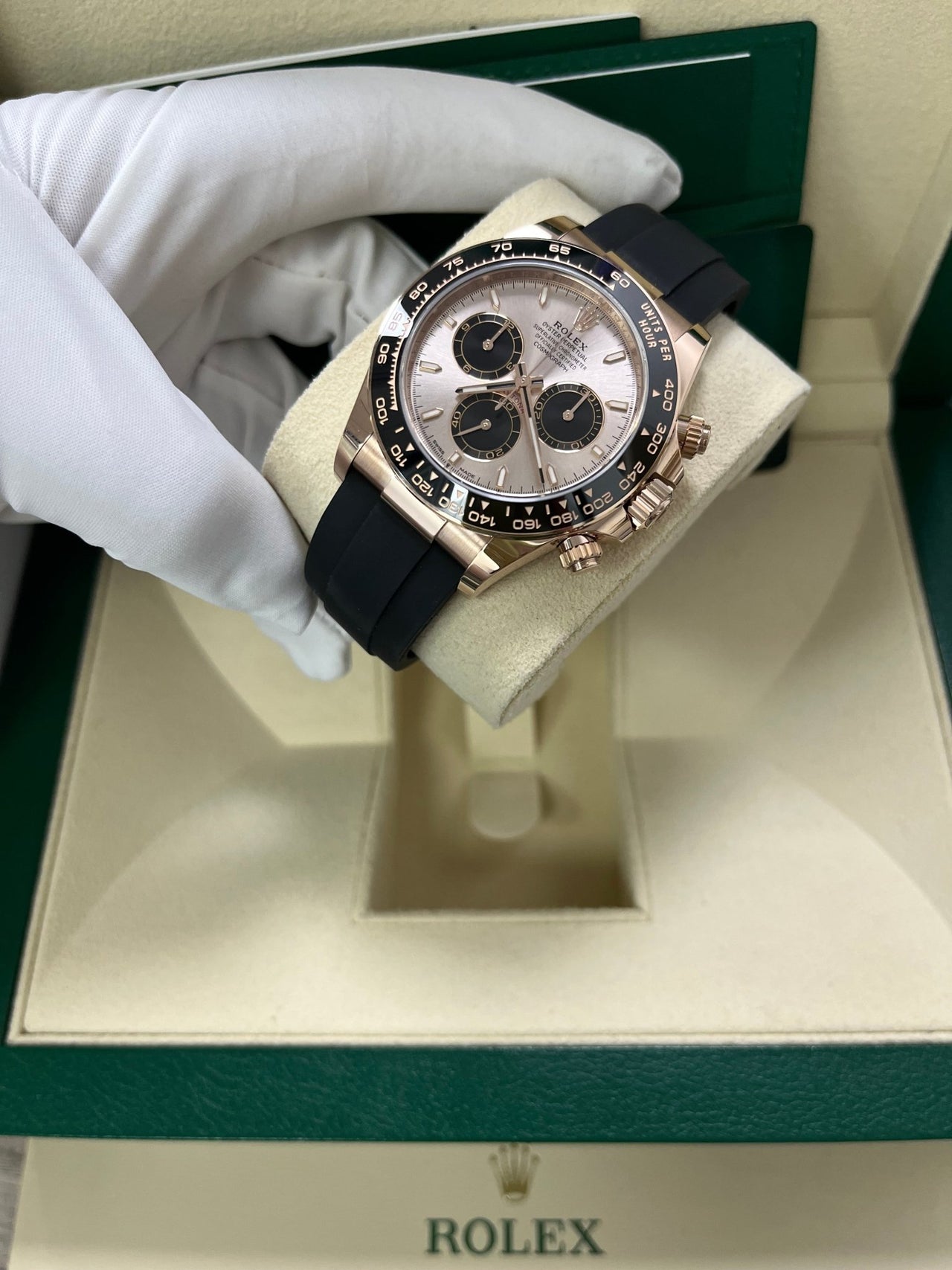 Rolex Daytona Cosmograph Daytona Black Bezel - Sundust And Black Index Dial - Oysterflex Strap 126515ln - WatchesOff5thWatch