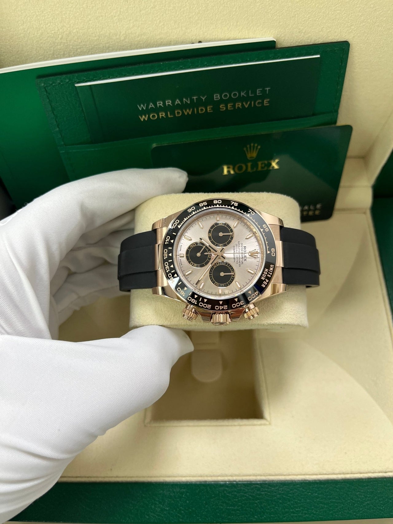 Rolex Daytona Cosmograph Daytona Black Bezel - Sundust And Black Index Dial - Oysterflex Strap 126515ln - WatchesOff5thWatch