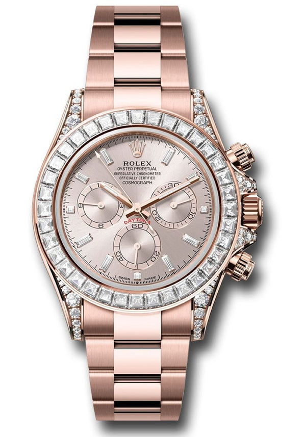 Rolex Daytona Everose Gold Diamond Lugs Diamond Bezel Sundust Diamond Dial 126595tbr - WatchesOff5thWatch