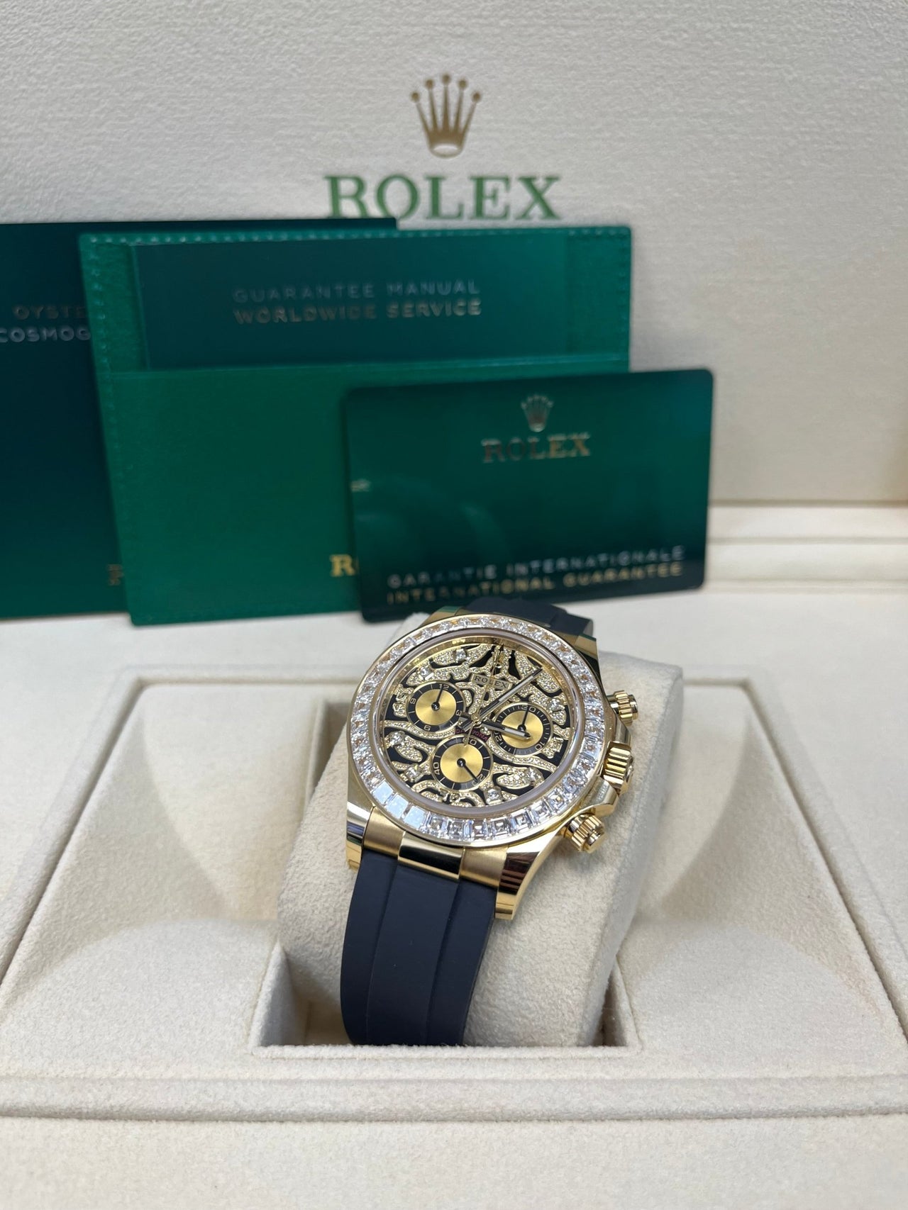 Rolex Daytona "Eye Of The Tiger" Black Oysterflex Strap 116588TBR - WatchesOff5th