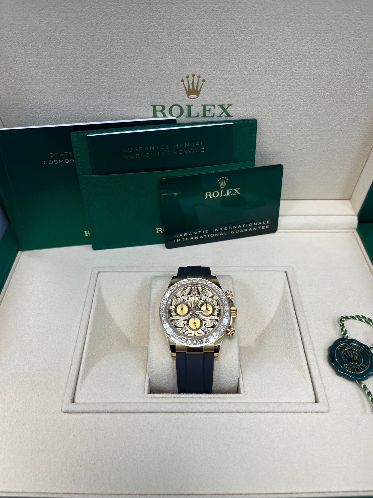 Rolex Daytona "Eye Of The Tiger" Black Oysterflex Strap 116588TBR - WatchesOff5th