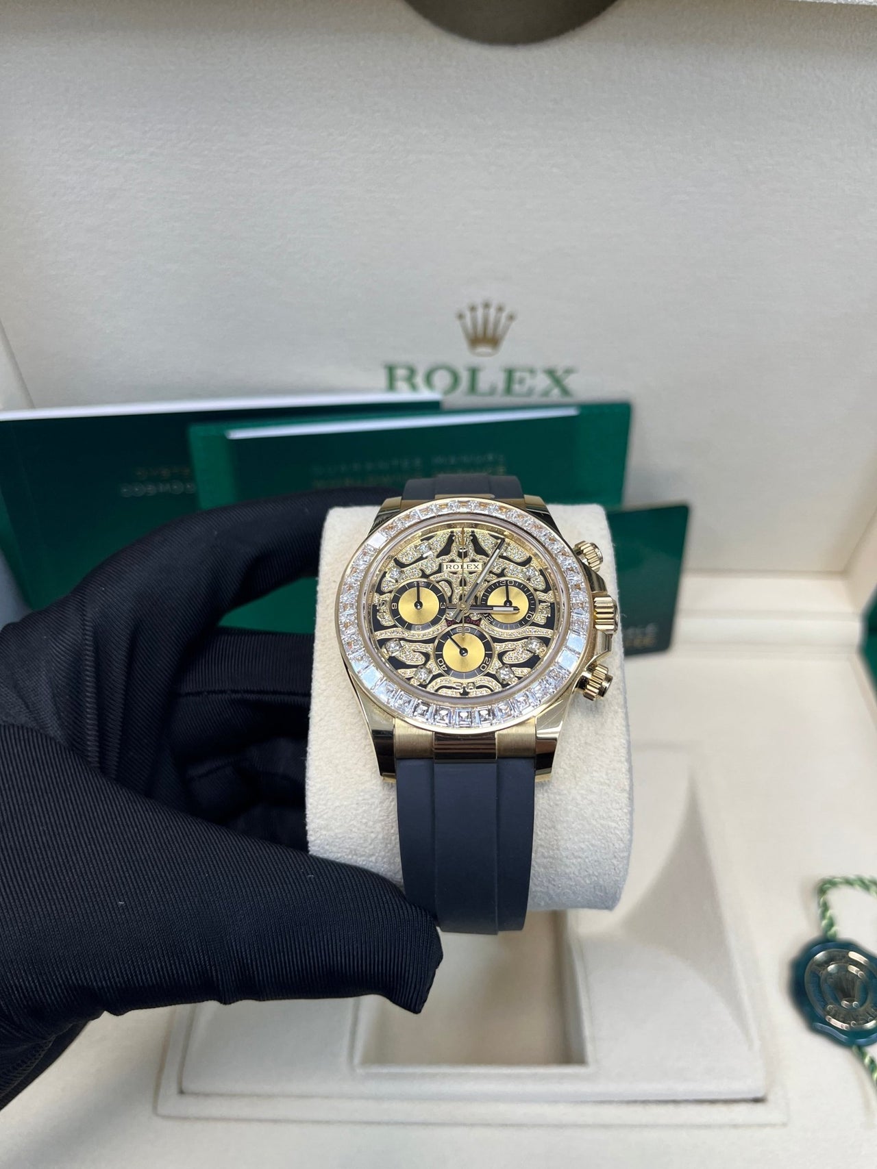 Rolex Daytona "Eye Of The Tiger" Black Oysterflex Strap 116588TBR - WatchesOff5th