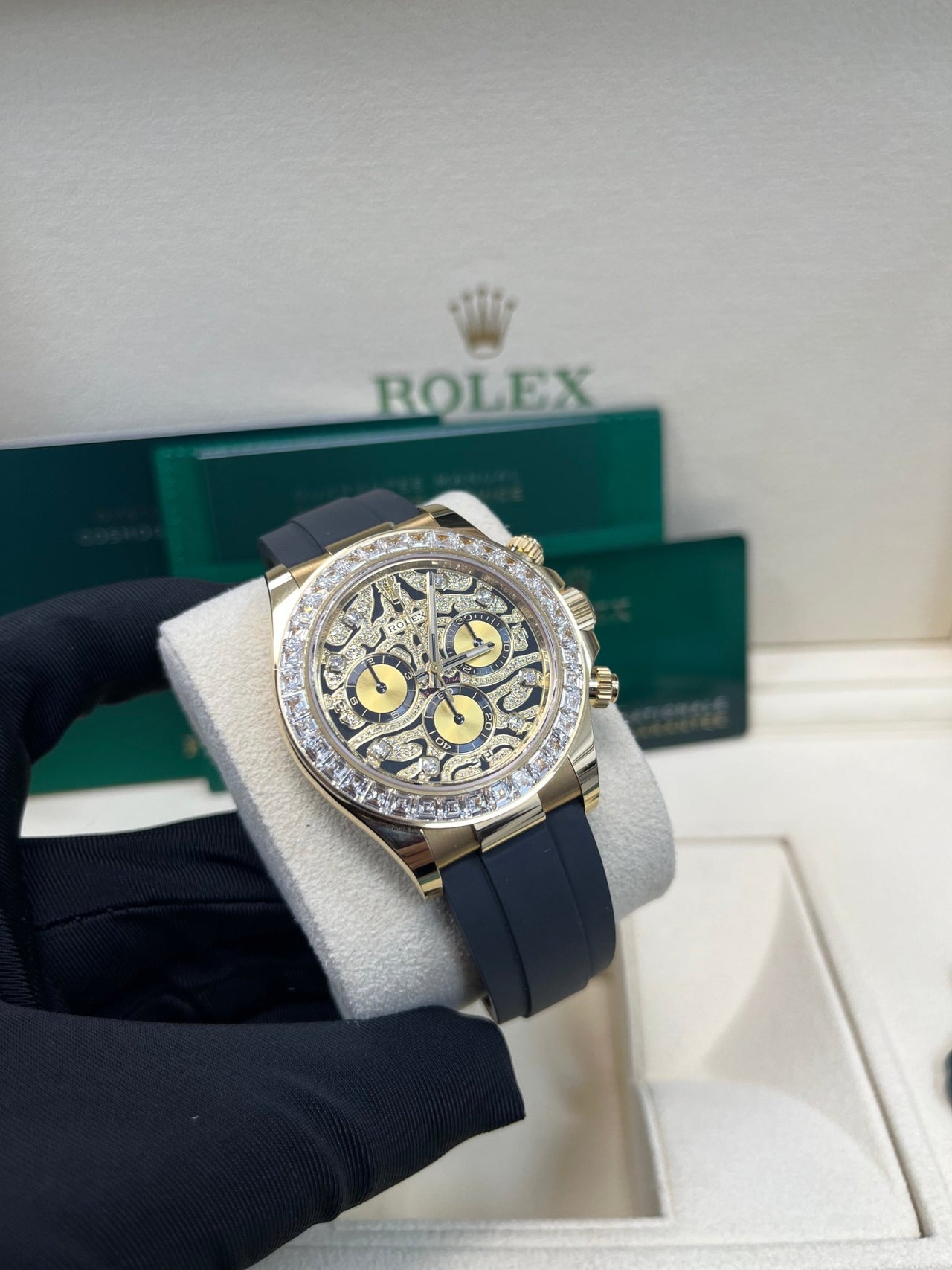 Rolex Daytona "Eye Of The Tiger" Black Oysterflex Strap 116588TBR - WatchesOff5th