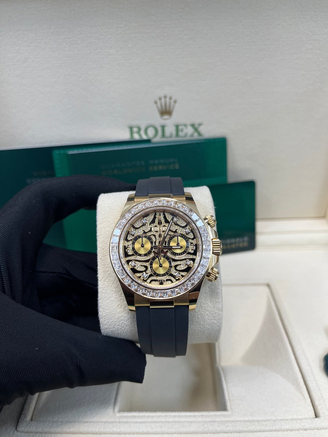 Rolex Daytona "Eye Of The Tiger" Black Oysterflex Strap 116588TBR - WatchesOff5th