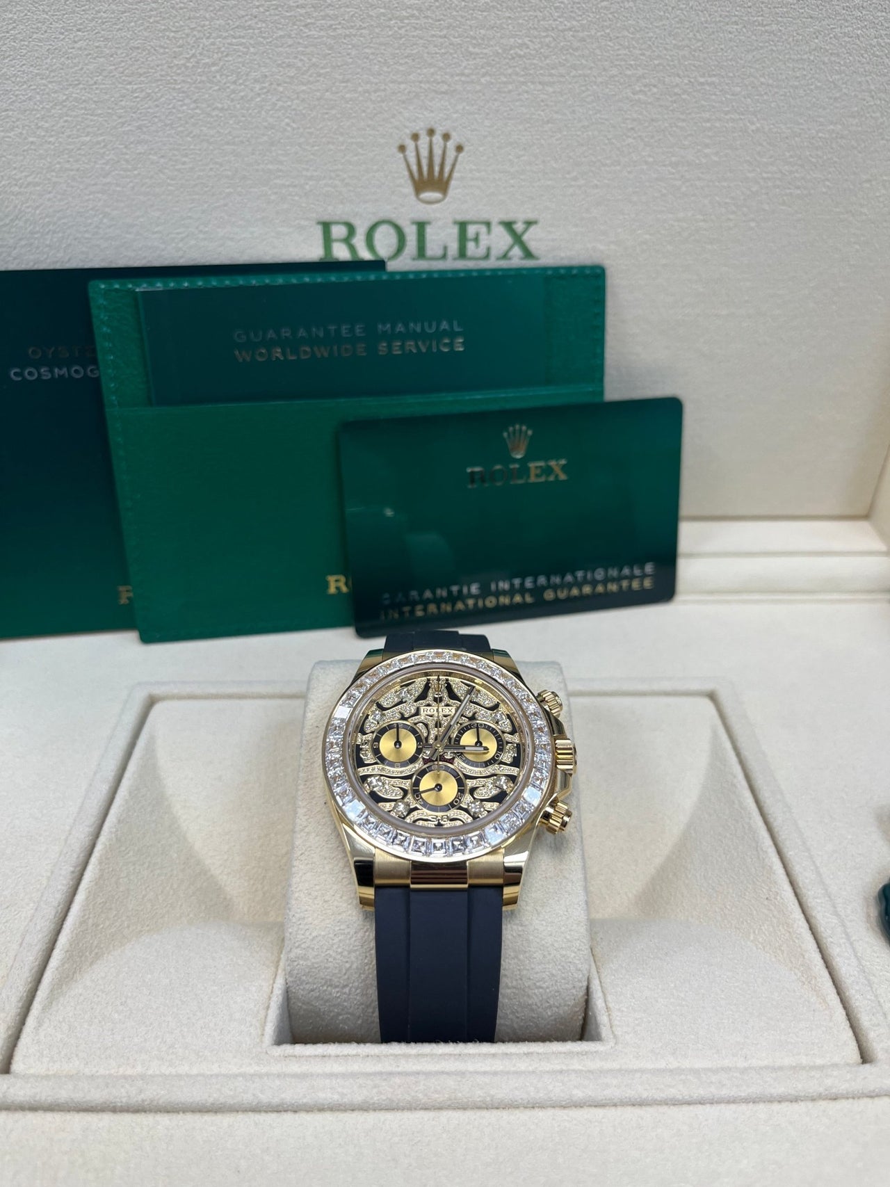 Rolex Daytona "Eye Of The Tiger" Black Oysterflex Strap 116588TBR - WatchesOff5th