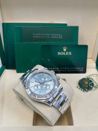 Thumbnail for Rolex Daytona Platinum Diamond Bezel Ice Blue Dial 126576TBR - WatchesOff5thWatch
