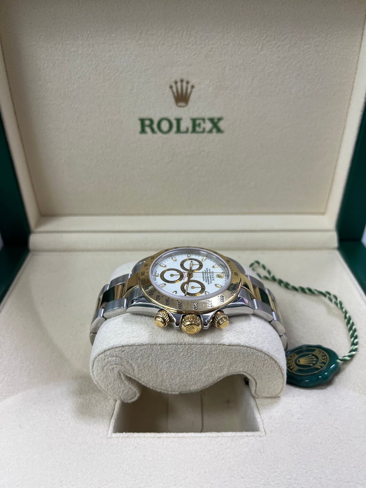 Rolex Daytona Stainless Steel and Yellow Gold White Dial 116523 - WatchesOff5thWatch