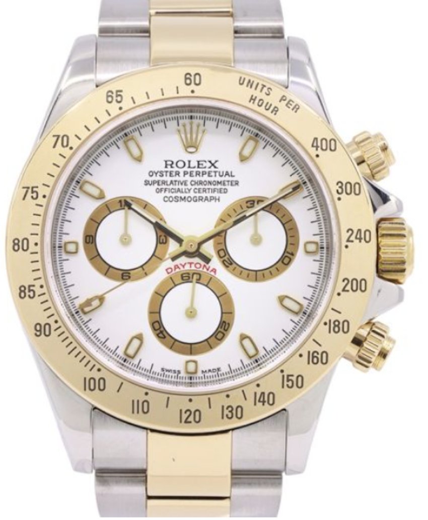 Rolex Daytona Stainless Steel and Yellow Gold White Dial 116523 - WatchesOff5thWatch