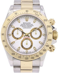 Thumbnail for Rolex Daytona Stainless Steel and Yellow Gold White Dial 116523 - WatchesOff5thWatch