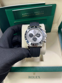 Thumbnail for Rolex Daytona White Gold Cosmograph Daytona Silver And Black Index Dial - Oysterflex Strap 126519LN - WatchesOff5thWatch