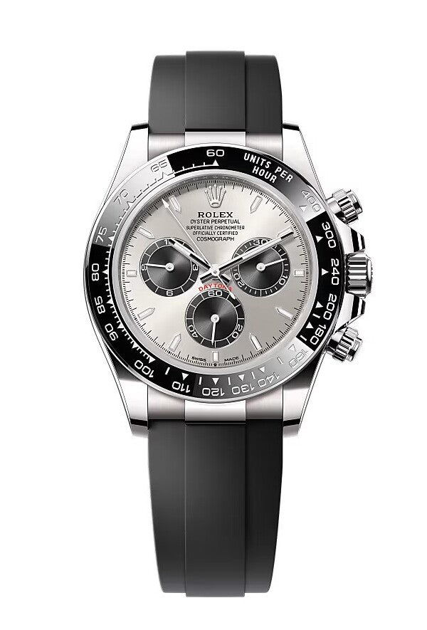 Rolex Daytona White Gold Cosmograph Daytona Silver And Black Index Dial - Oysterflex Strap 126519LN - WatchesOff5thWatch