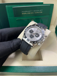 Thumbnail for Rolex Daytona White Gold Cosmograph Daytona Silver And Black Index Dial - Oysterflex Strap 126519LN - WatchesOff5thWatch