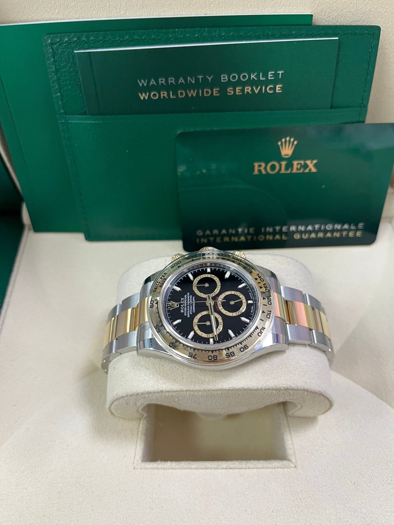 Rolex Daytona Yellow Gold and Steel Daytona Black Index Dial - Oyster Bracelet 126503 - WatchesOff5thWatch