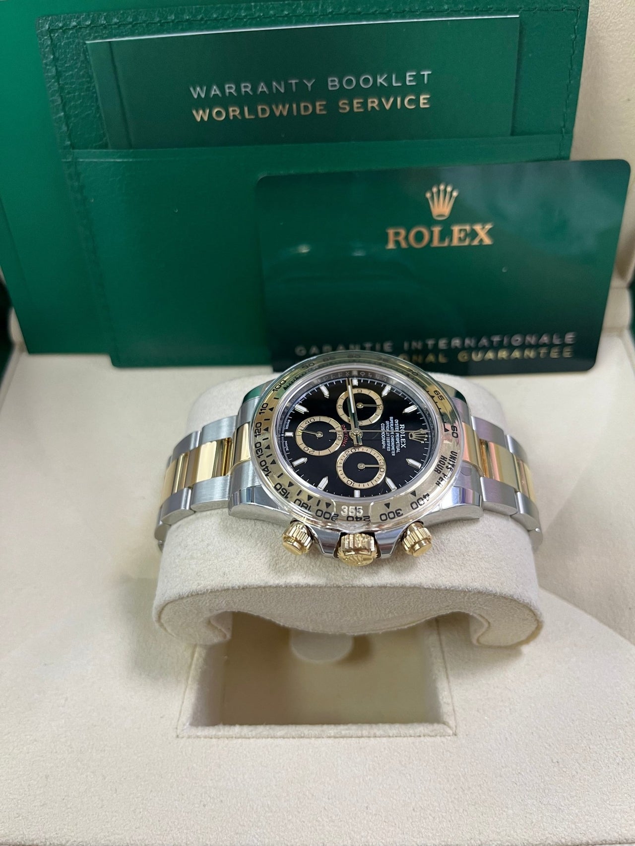 Rolex Daytona Yellow Gold and Steel Daytona Black Index Dial - Oyster Bracelet 126503 - WatchesOff5thWatch