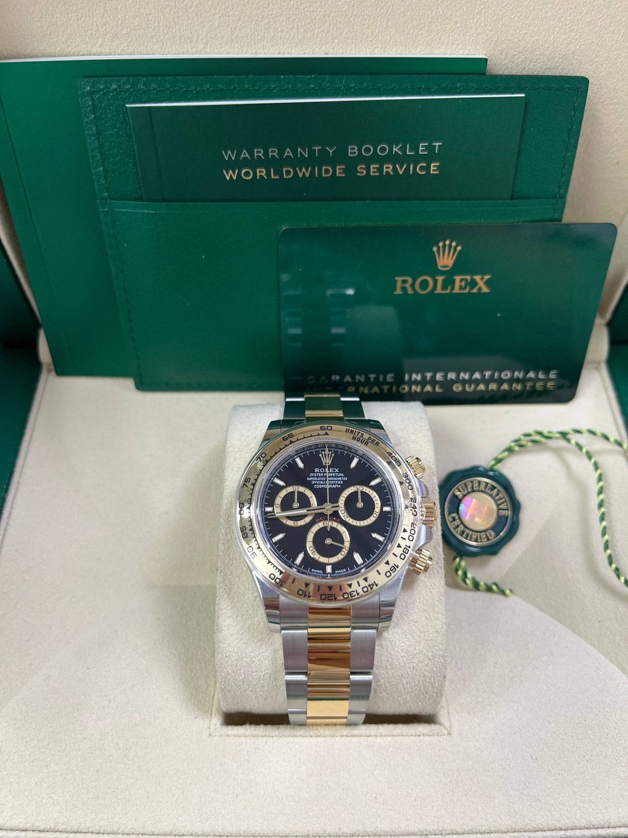 Rolex Daytona Yellow Gold and Steel Daytona Black Index Dial - Oyster Bracelet 126503 - WatchesOff5thWatch