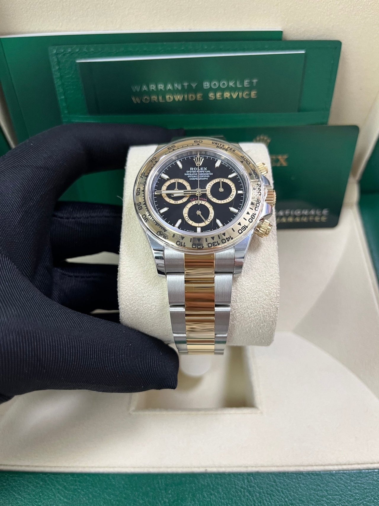 Rolex Daytona Yellow Gold and Steel Daytona Black Index Dial - Oyster Bracelet 126503 - WatchesOff5thWatch