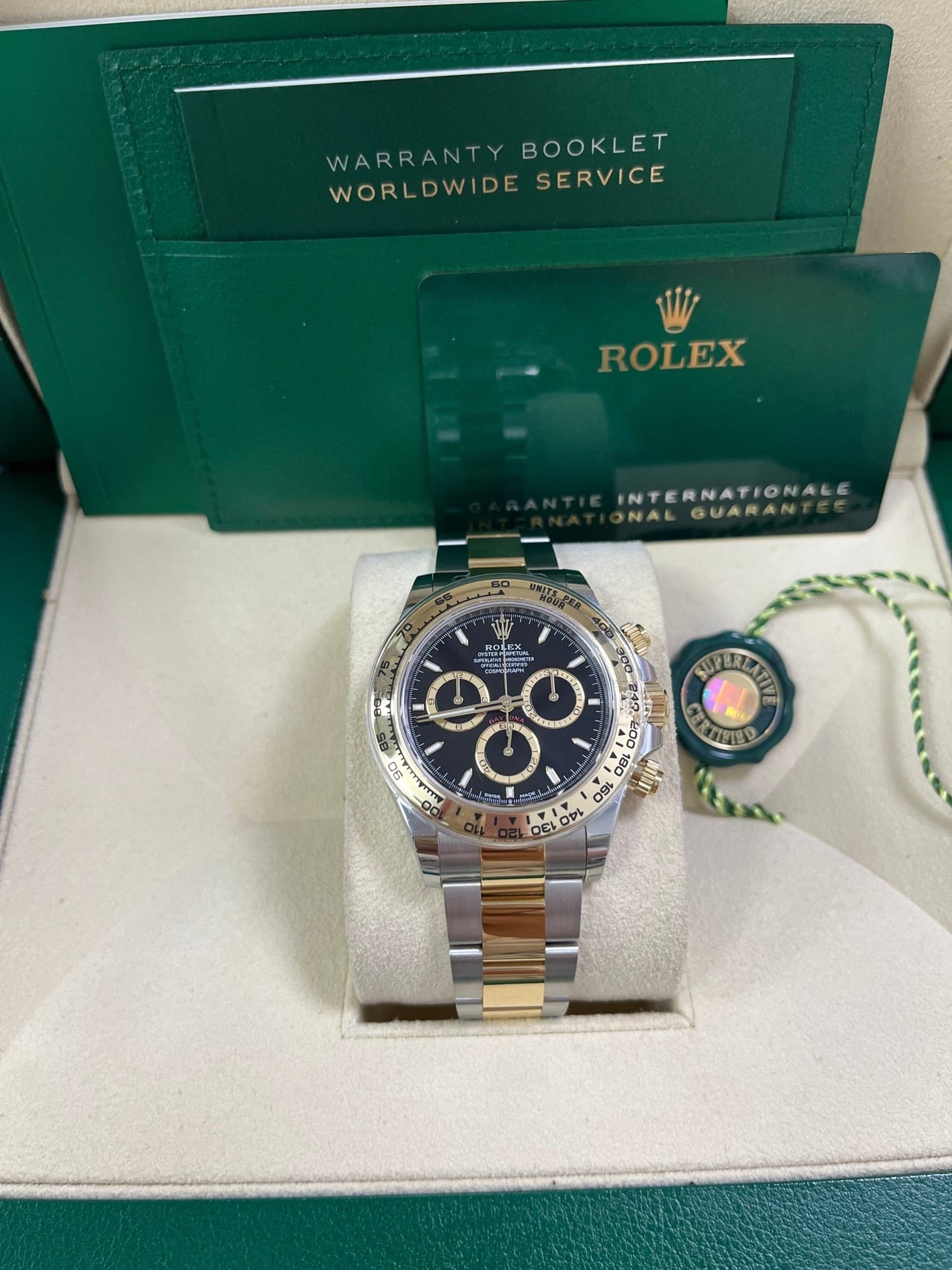 Rolex Daytona Yellow Gold and Steel Daytona Black Index Dial - Oyster Bracelet 126503 - WatchesOff5thWatch