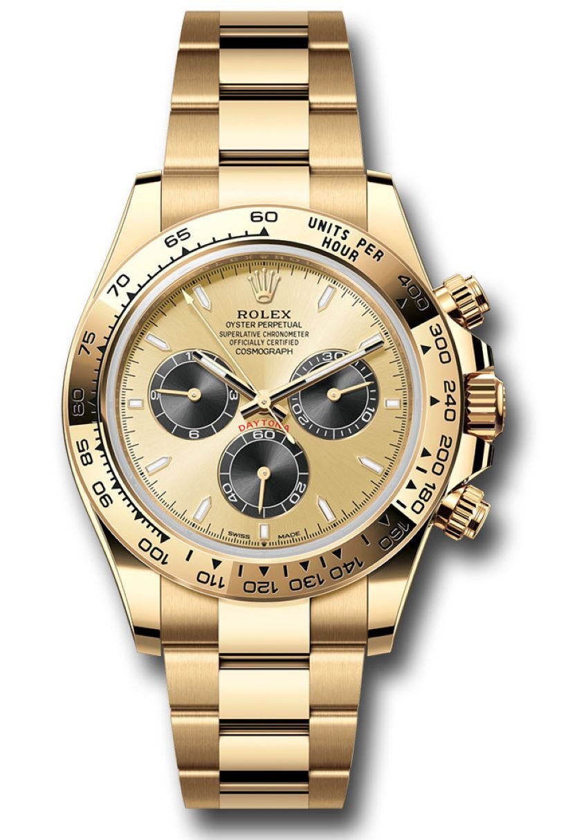 Rolex Daytona Yellow Gold Golden And Black Index Dial Oyster Bracelet 126508 - WatchesOff5thWatch