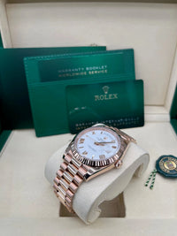 Thumbnail for Rolex Everose Gold Day - Date 40 Watch Fluted Bezel White Bevelled Roman Dial 228235 - WatchesOff5th