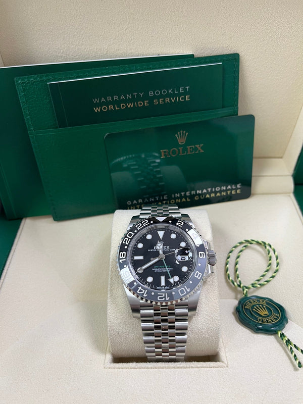 Rolex GMT - Master II Black Grey Bezel Jubilee Bracelet 126710GRNR - WatchesOff5thWatch
