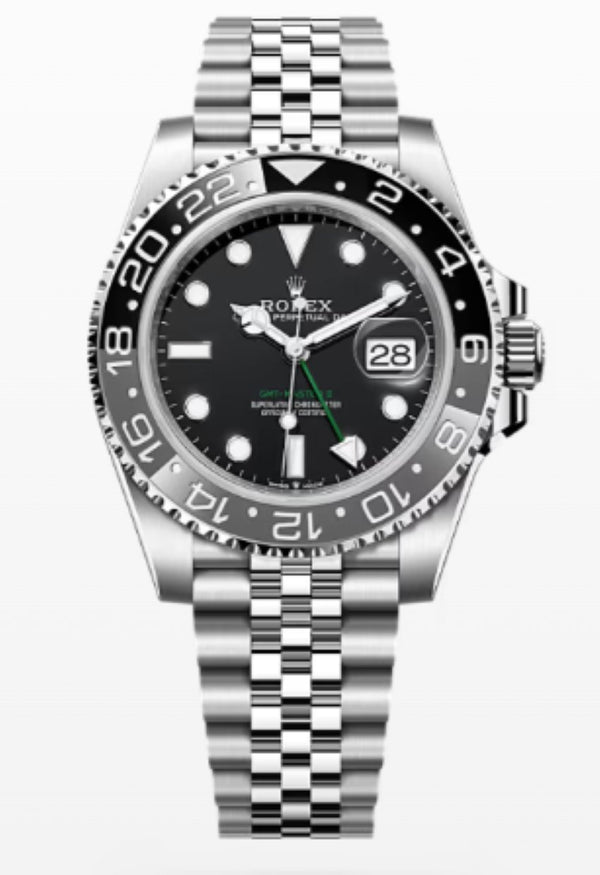 Rolex GMT-Master II Black Grey Bezel Jubilee Bracelet 126710GRNR - WatchesOff5thWatch