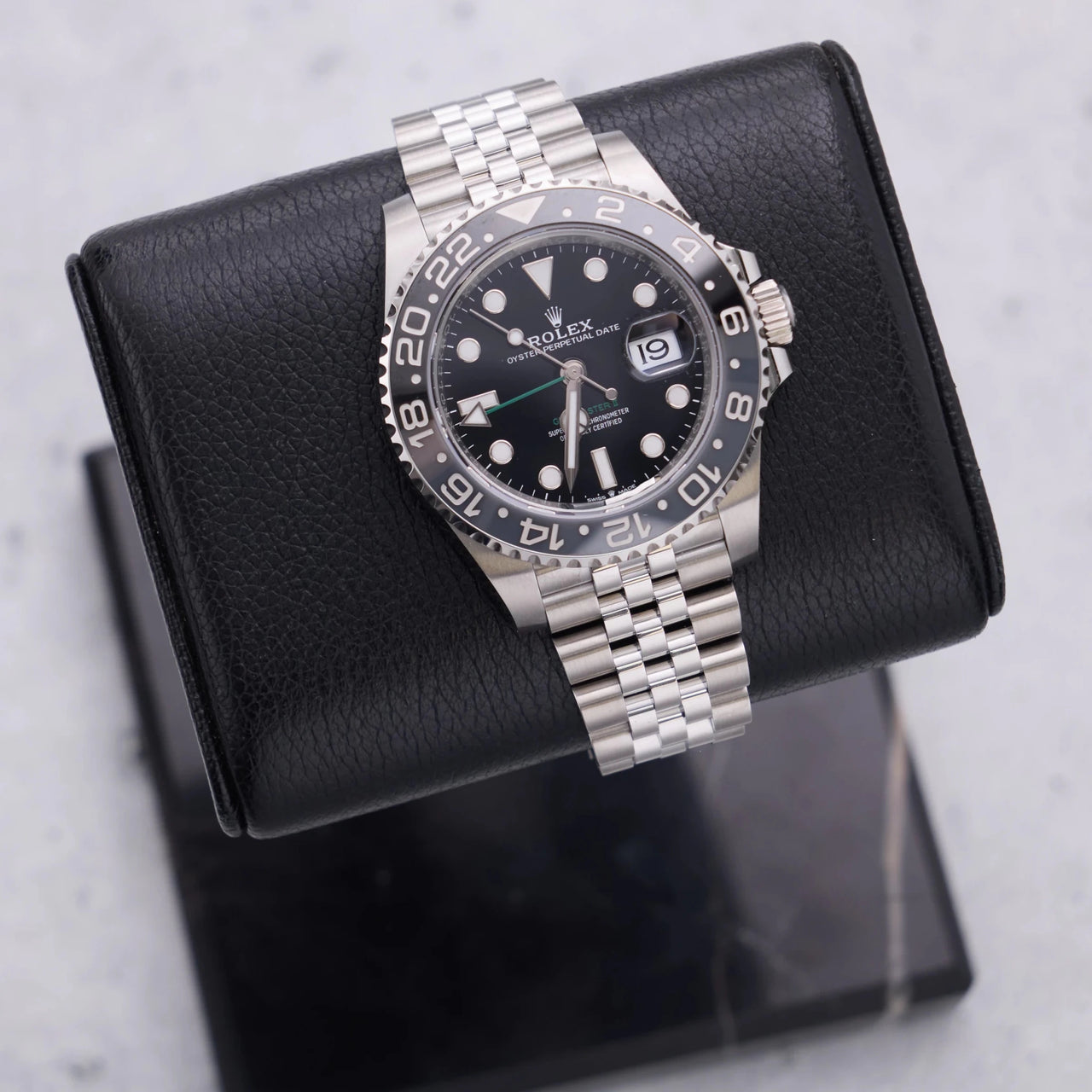 Rolex GMT-Master II Black Grey Bezel Jubilee Bracelet 126710GRNR - WatchesOff5thWatch