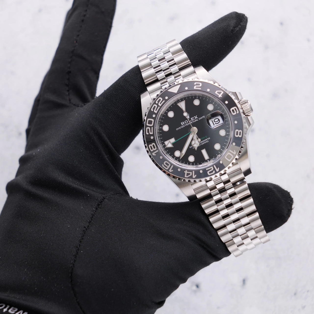 Rolex GMT-Master II Black Grey Bezel Jubilee Bracelet 126710GRNR - WatchesOff5thWatch