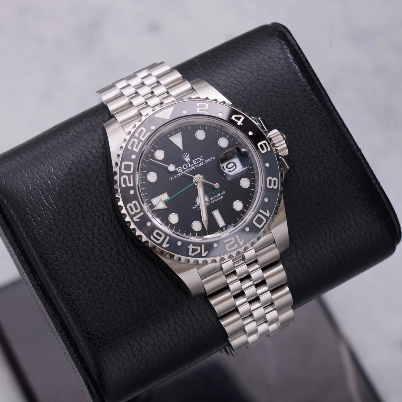Rolex GMT-Master II Black Grey Bezel Jubilee Bracelet 126710GRNR - WatchesOff5thWatch