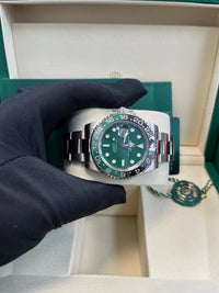 Thumbnail for Rolex GMT - Master II Left - Hand 40mm 18K White Gold Green Ceramic Dial Green Black Cerachrom Bezel Oyster Bracelet (Ref 126729VTNR) - WatchesOff5thWatch