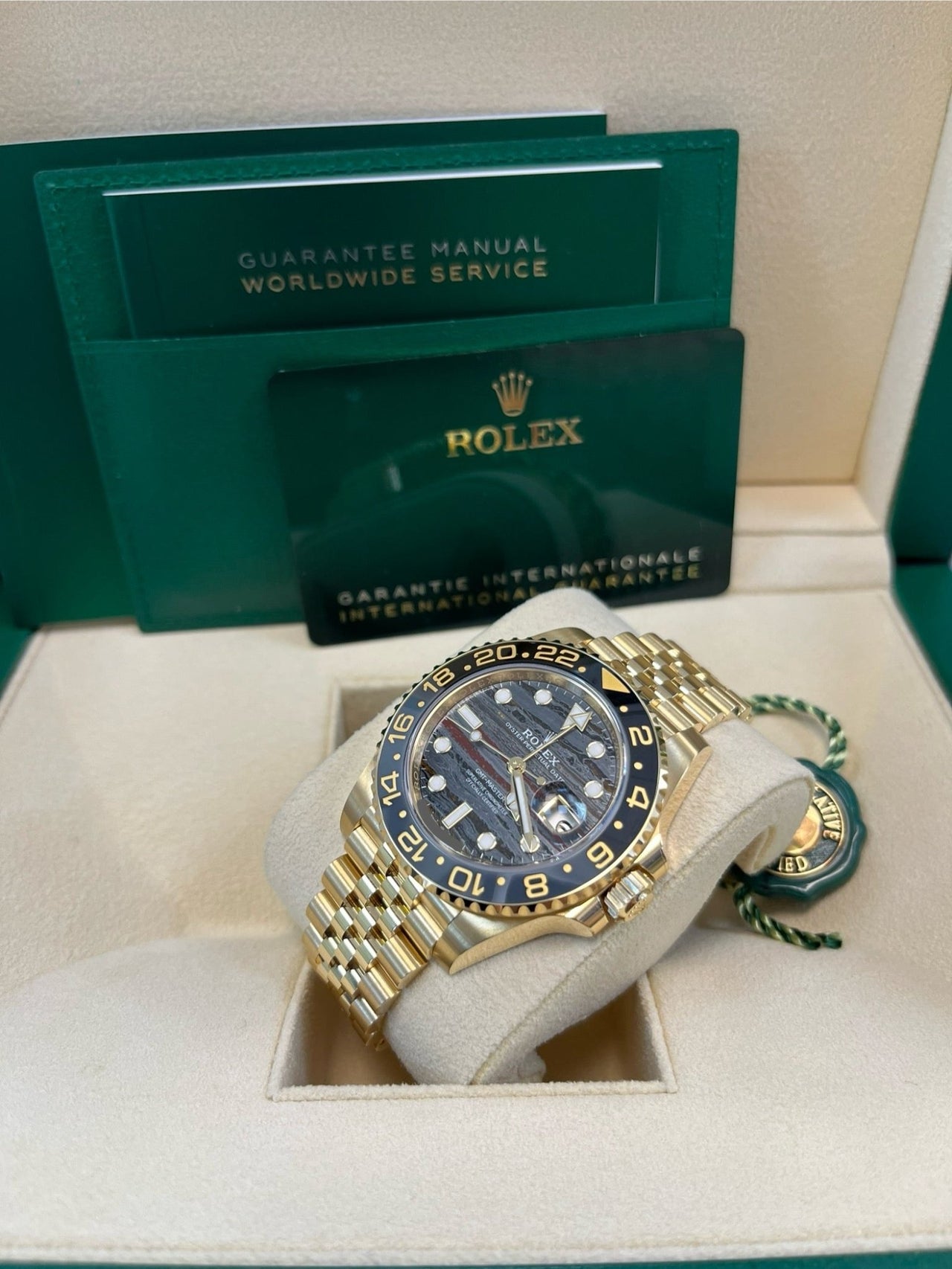 Rolex GMT - Master II New 2025 Release GMT - Master II 126718GRNR Yellow Gold Tiger Iron Dial Jubilee - WatchesOff5th