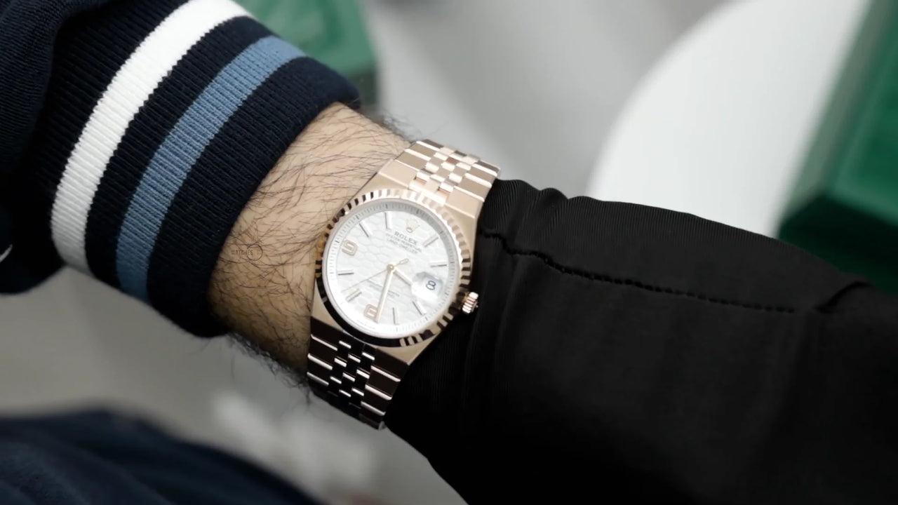 Rolex Land-Dweller 36 Everose Gold White Honeycomb Dial Ref. 127235
