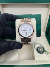 Thumbnail for Rolex Land - Dweller 36 Everose Gold White Honeycomb Dial Ref. 127235 - WatchesOff5thWristwatch