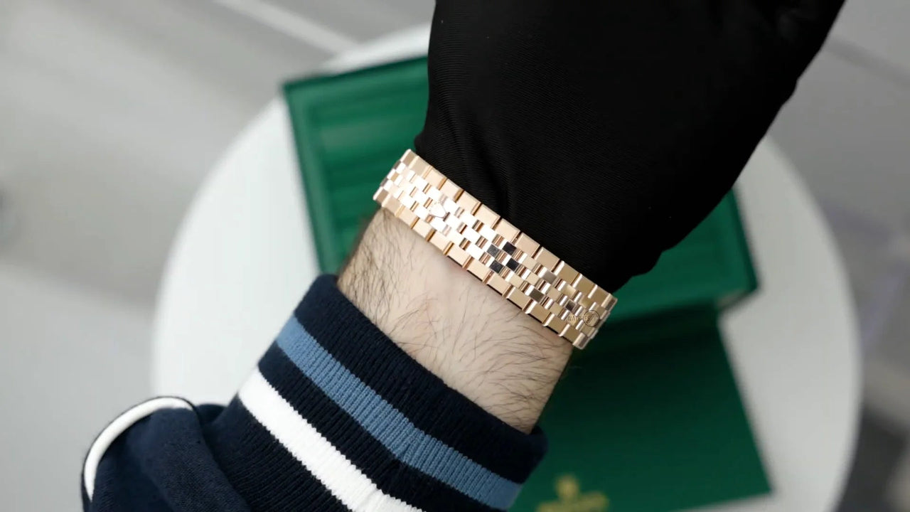 Rolex Land - Dweller 36 Everose Gold White Honeycomb Dial Ref. 127235 - WatchesOff5thWristwatch