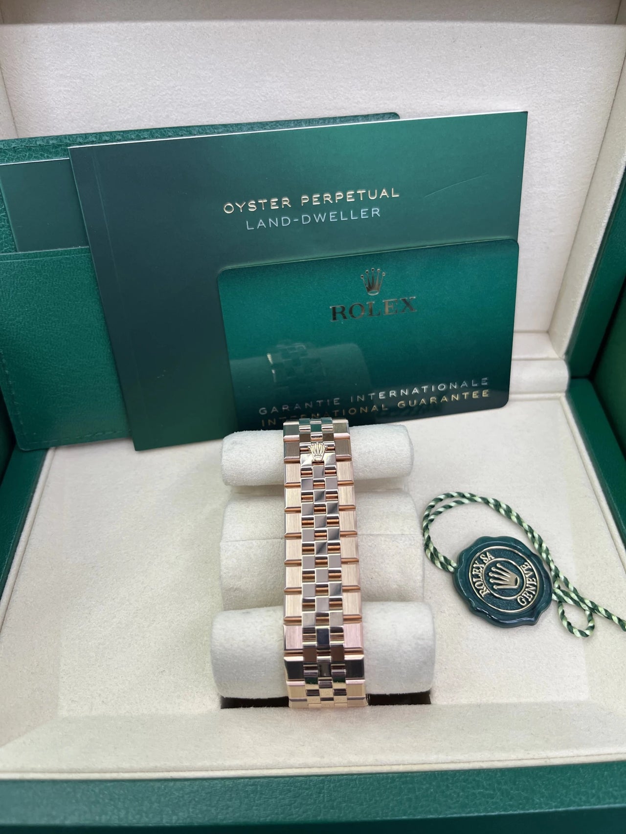 Rolex Land - Dweller 36 Everose Gold White Honeycomb Dial Ref. 127235 - WatchesOff5thWristwatch