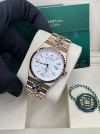 Thumbnail for Rolex Land - Dweller 36 Everose Gold White Honeycomb Dial Ref. 127235 - WatchesOff5thWristwatch