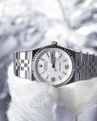 Thumbnail for Rolex Land - Dweller 36 Steel White Rolesor Honeycomb Dial Ref. 127234 - WatchesOff5thWristwatch