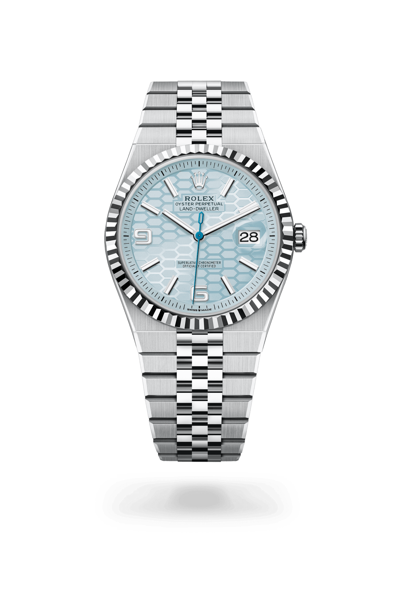Rolex Land - Dweller 40 | Ice Blue Honeycomb Dial (Ref 127336) - WatchesOff5thWristwatch
