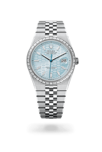 Thumbnail for Rolex Land - Dweller 40 | Ice Blue Honeycomb with Diamonds Dial (Ref 127386TBR) - WatchesOff5thWristwatch