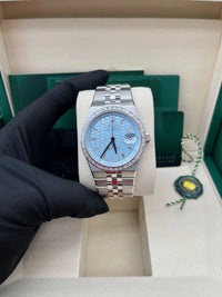 Thumbnail for Rolex Land - Dweller 40 Platinum | Blue Dial Baguette Bezel (Ref 127386TBR) - WatchesOff5thWristwatch