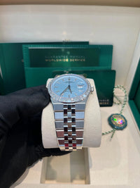Thumbnail for Rolex Land - Dweller 40 Platinum | Blue Dial Baguette Bezel (Ref 127386TBR) - WatchesOff5thWristwatch